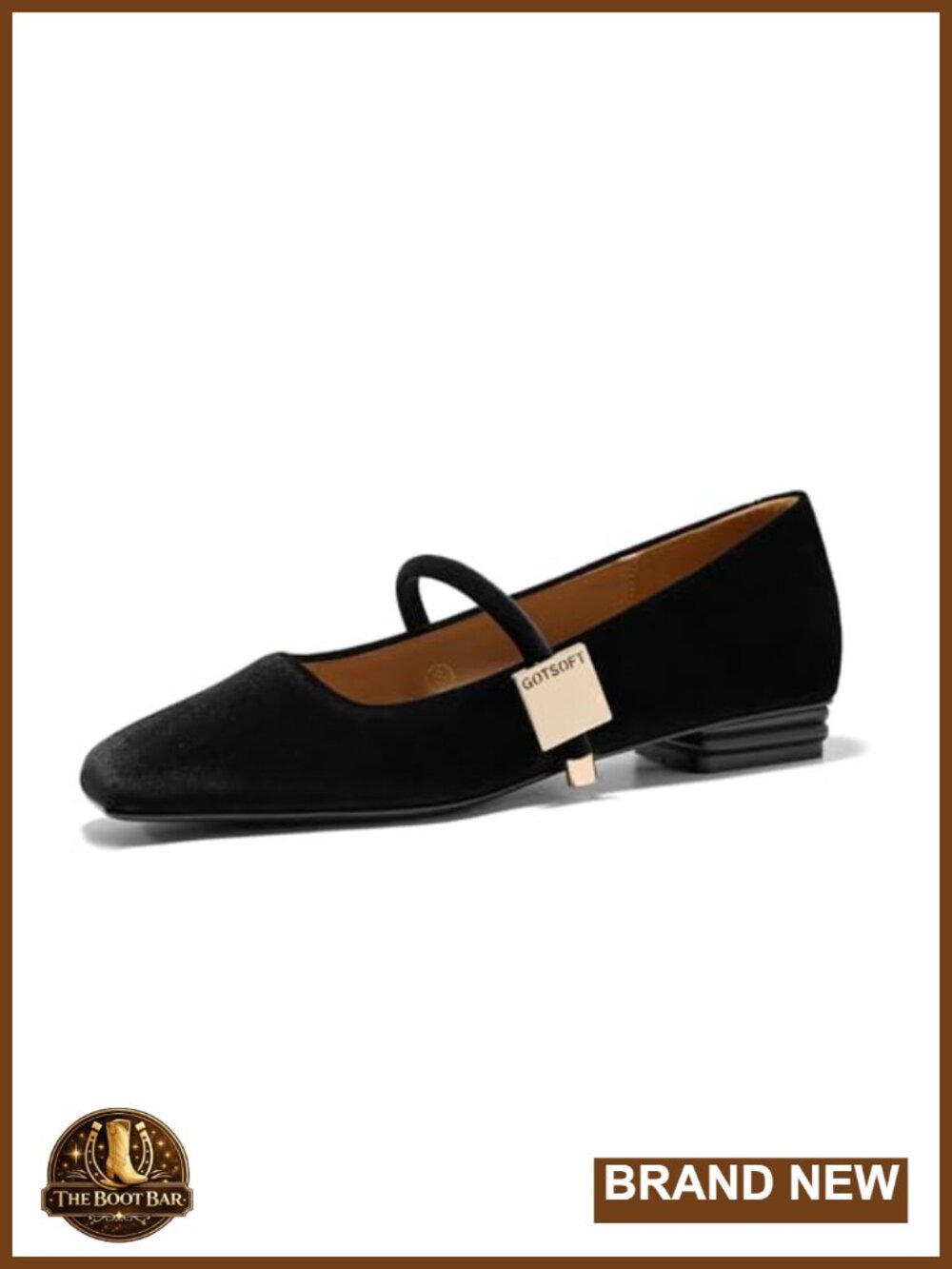 Mary Jane Flats Closed Square Toe Ballet Flat Dress Shoes